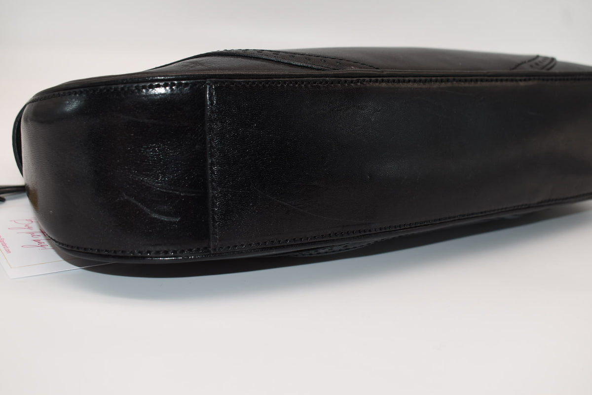 Vintage Brahmin Smooth Leather Convertible Shoulder Bag in Black