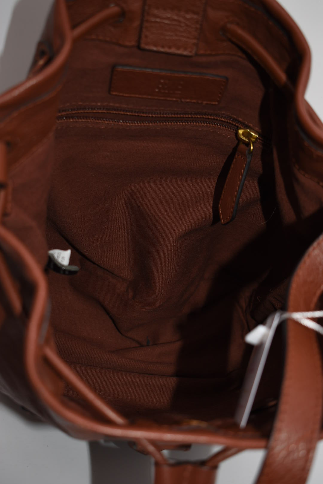 Frye Olivia Leather Bucket Bag in Cognac Brown