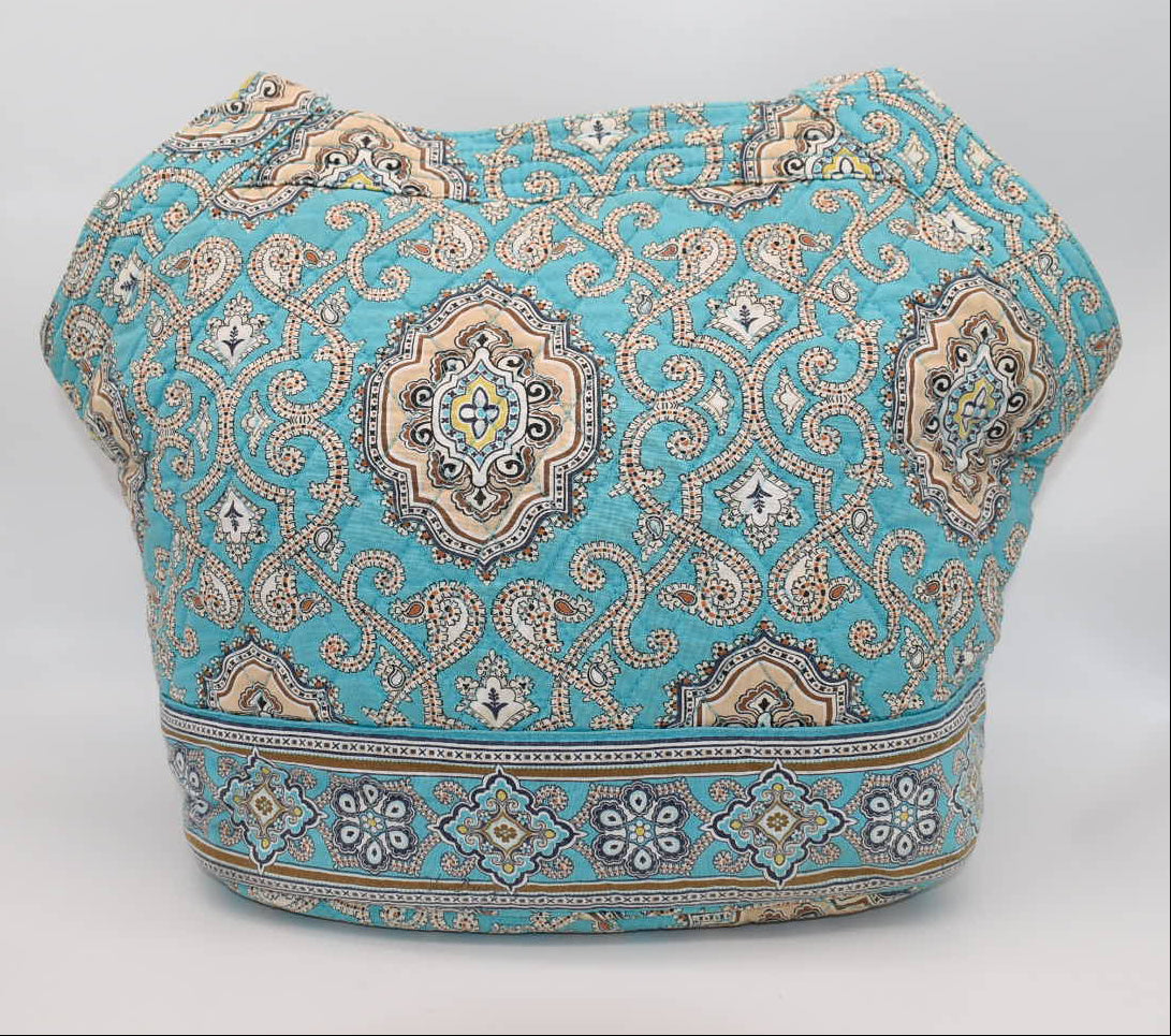 Vera Bradley Large Angled Tote Bag in "Totally Turquoise" Pattern