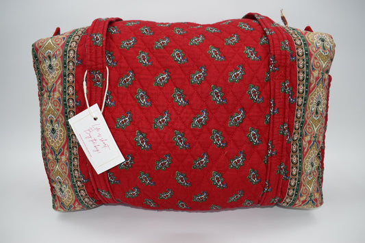 Vintage Vera Bradley Medium Duffel Bag in "Red -1991" Pattern