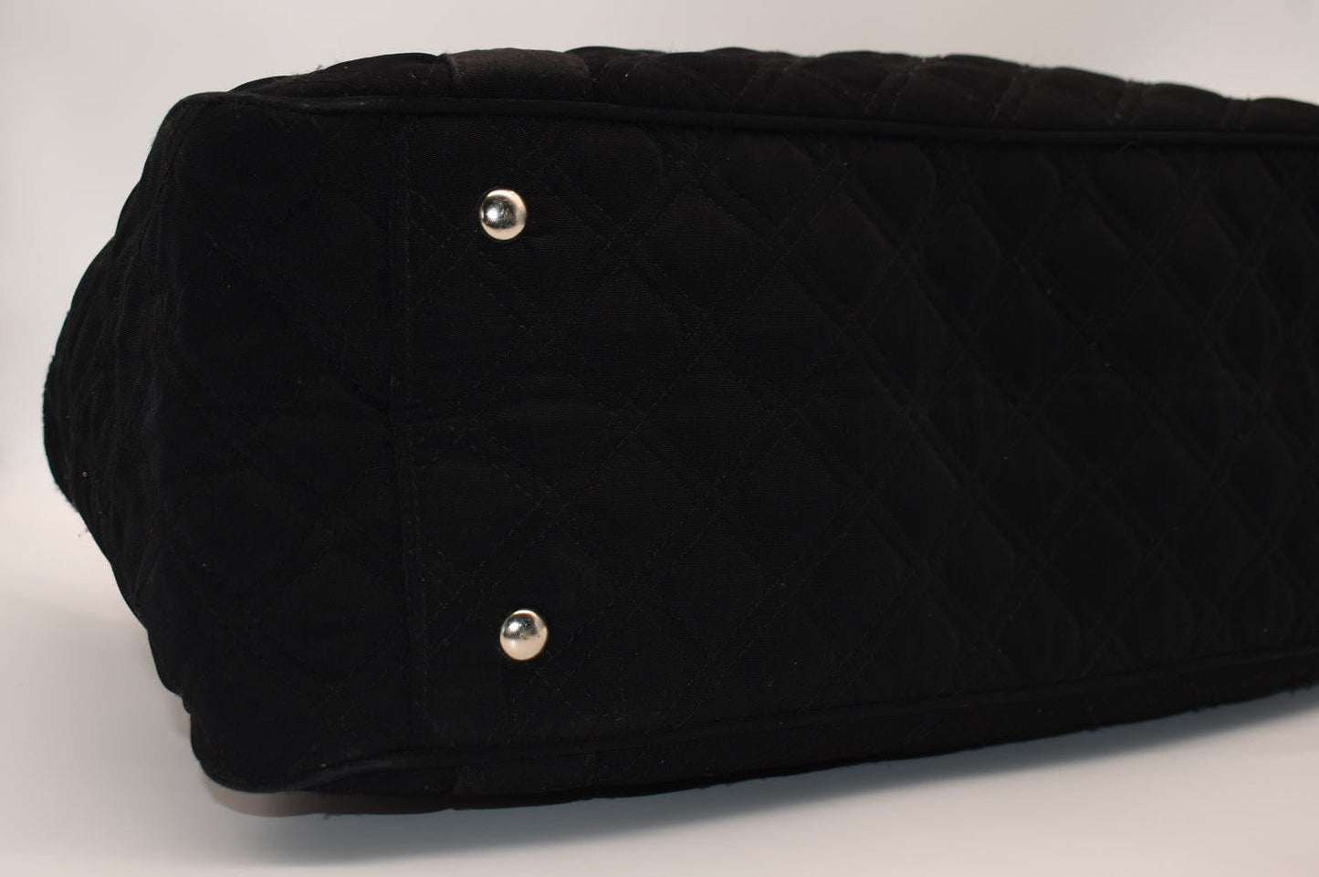 Vera Bradley Large Quilted Microfiber Satchel Bag in Black