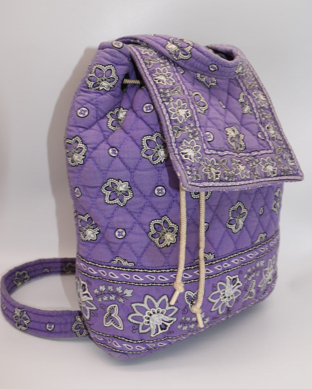 Vera Bradley Mimi Vintage Style Backpack in Purple Bandana