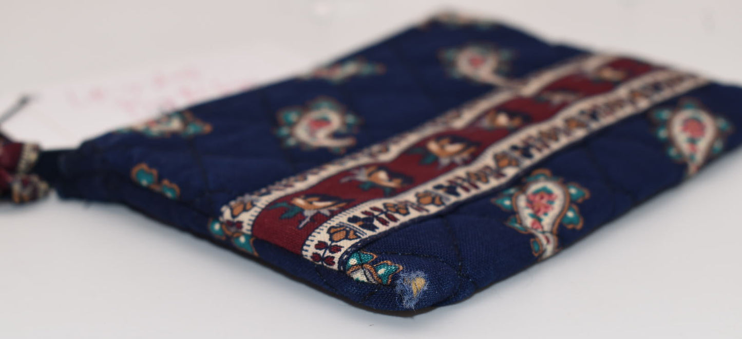 Vintage Vera Bradley Zip Coin Pouch in "Navy - 1991" Pattern