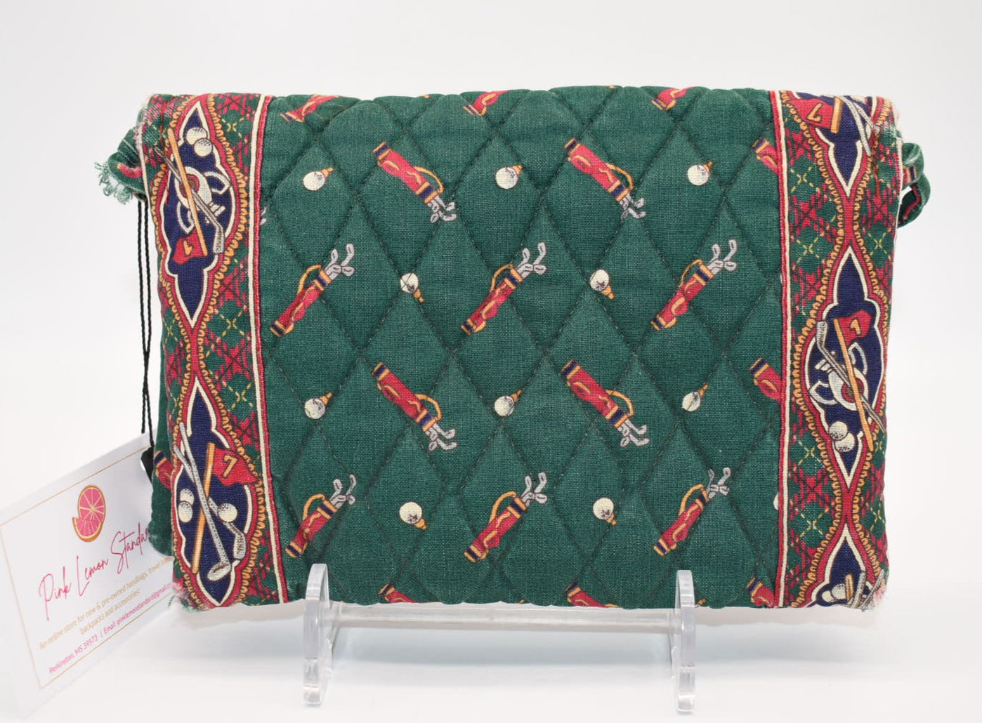 Vintage Vera Bradley Elite Crossbody Bag in "Golf Green -1995" Pattern