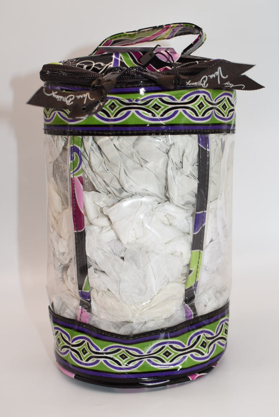 Vera Bradley Clear Toiletry Bag in "Purple Punch" Pattern