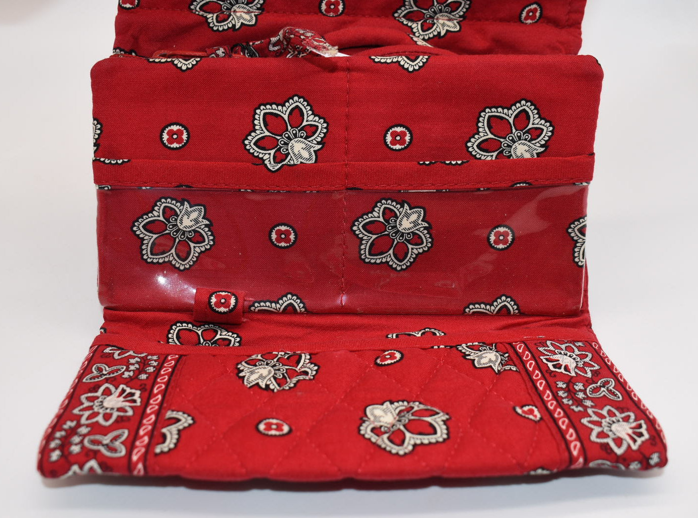 Vintage Vera Bradley Strap Crossbody Wallet in "Red Bandana" Pattern