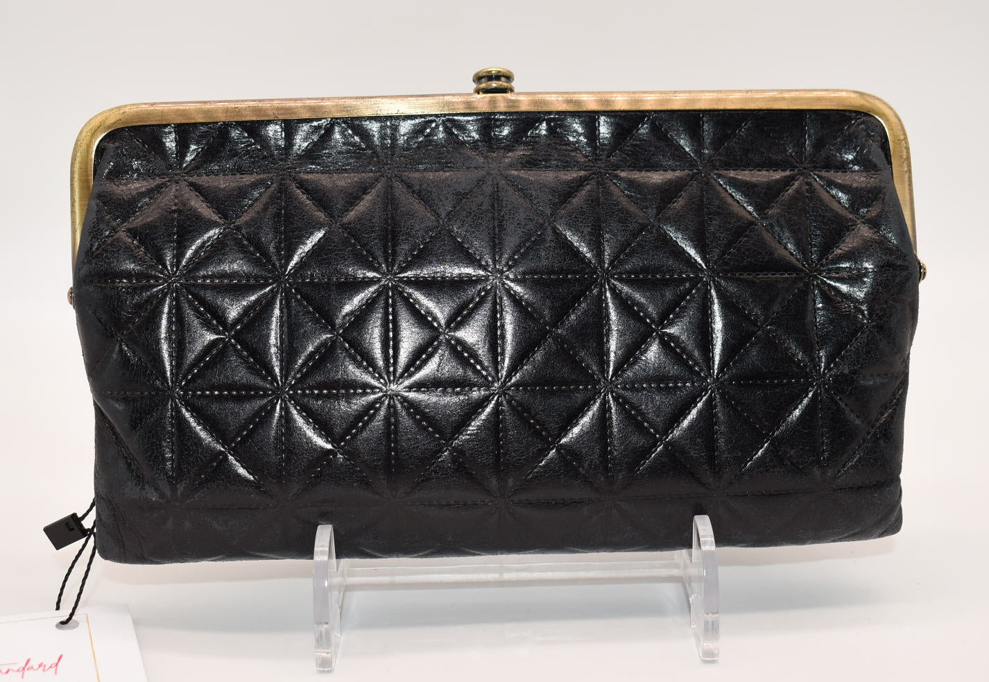 HOBO INTL Lauren Clutch Wallet in Black Embossed Leather