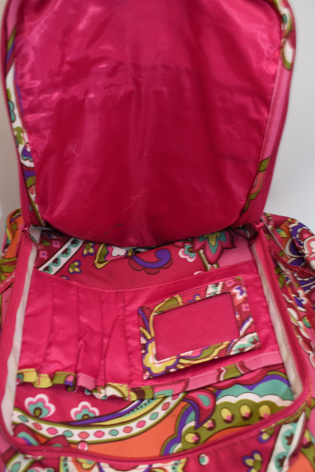 Vera Bradley XL Lighten Up Campus Backpack in "Pink Swirls" Pattern