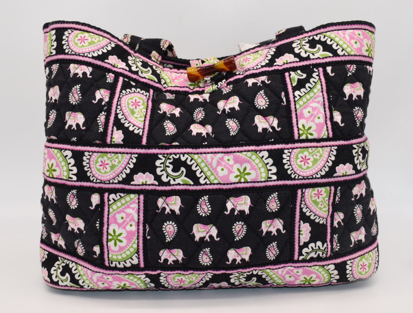Vera Bradley Tic Tac Tote Bag in "Pink Elephant" Pattern