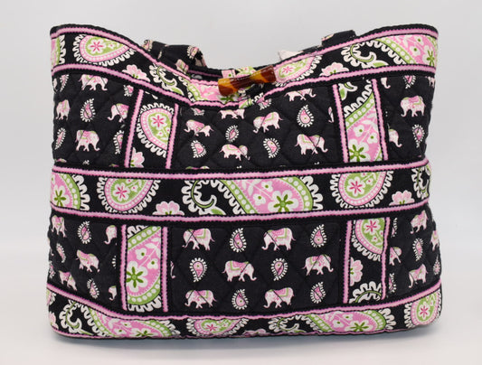 Vera Bradley Tic Tac Tote Bag in "Pink Elephant" Pattern