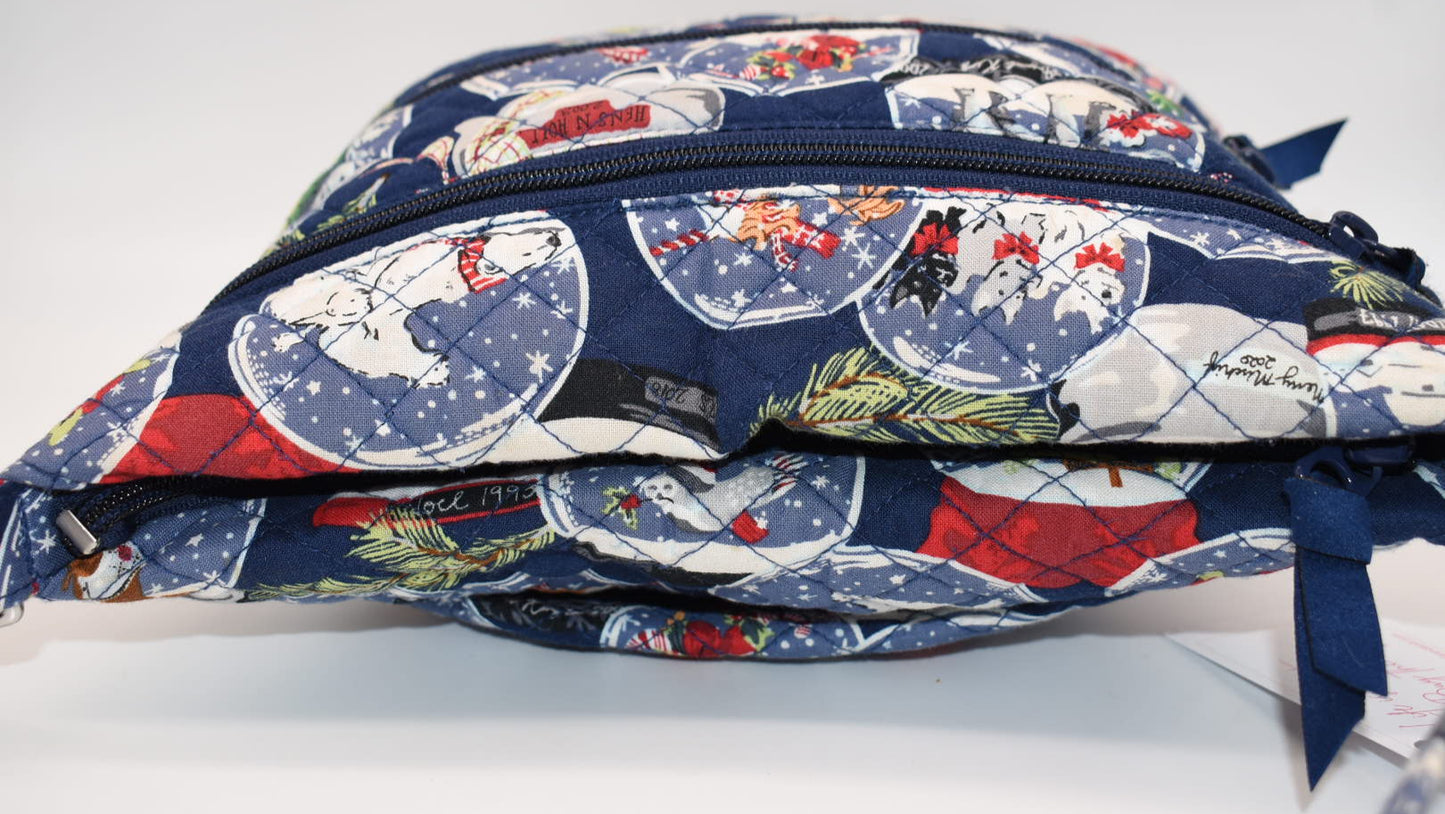 Vera Bradley in Triple Zip Hipster Crossbody Bag "Snow Globes" Pattern