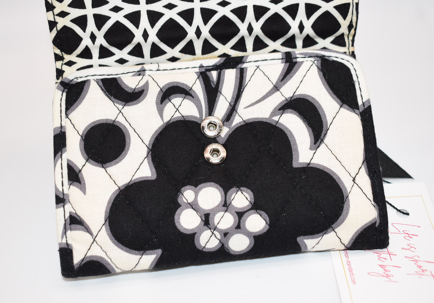 Vera Bradley Compact Trifold Wallet in "Day & Night" Pattern