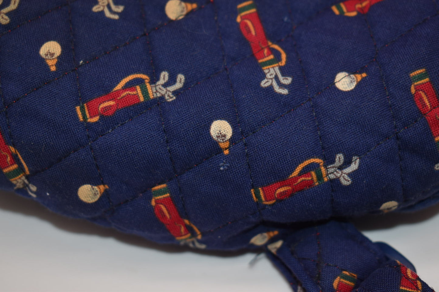 Vintage Vera Bradley Drawstring Sling Bag in "Golf Navy - 1995" Pattern