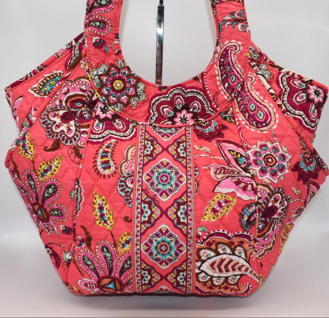 Vera Bradley Side By Side Tote Bag in "Call Me Coral" Pattern