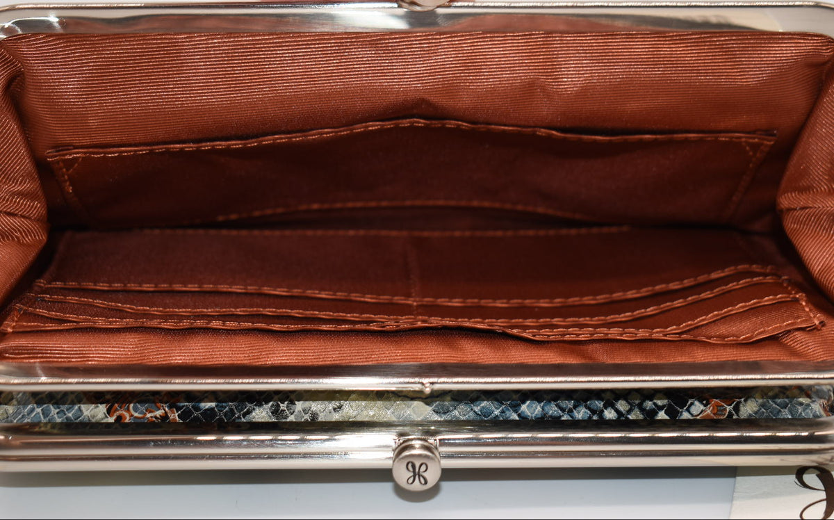 HOBO Lauren Leather Clutch Wallet in Blue Tempest