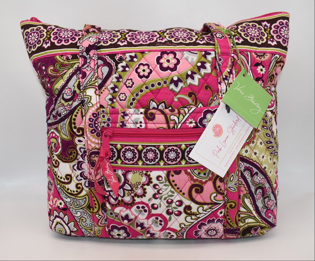 Vera Bradley Villager Tote Bag in "Very Berry Paisley" Pattern