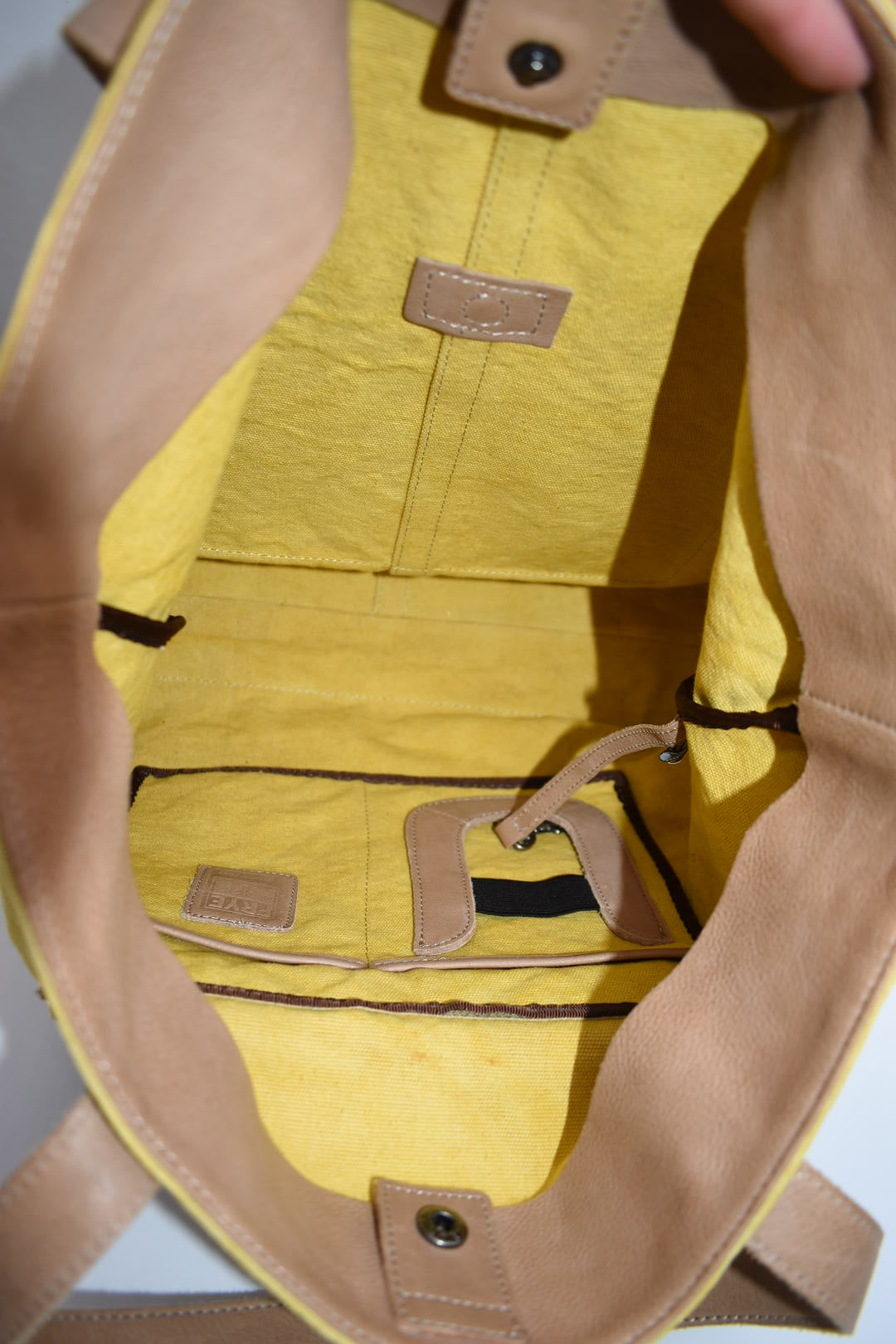 Frye Dani Canvas & Leather Tote Bag in Yellow