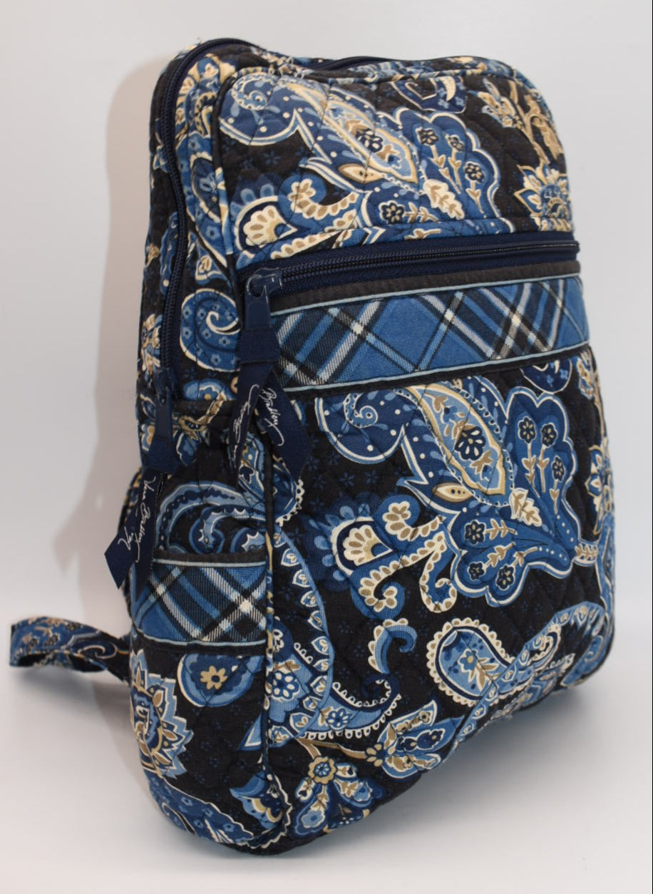Vera Bradley Small Backpack in "Windsor Navy" Pattern