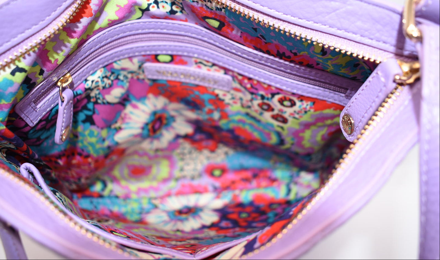 Vera Bradley Quilted Leather Molly Crossbody Bag in Lavendar