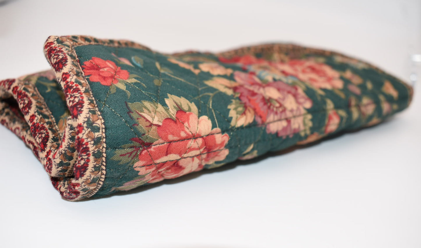 Vintage Vera Bradley Jewelry & Travel Case in "Greenbriar- 1987" Pattern