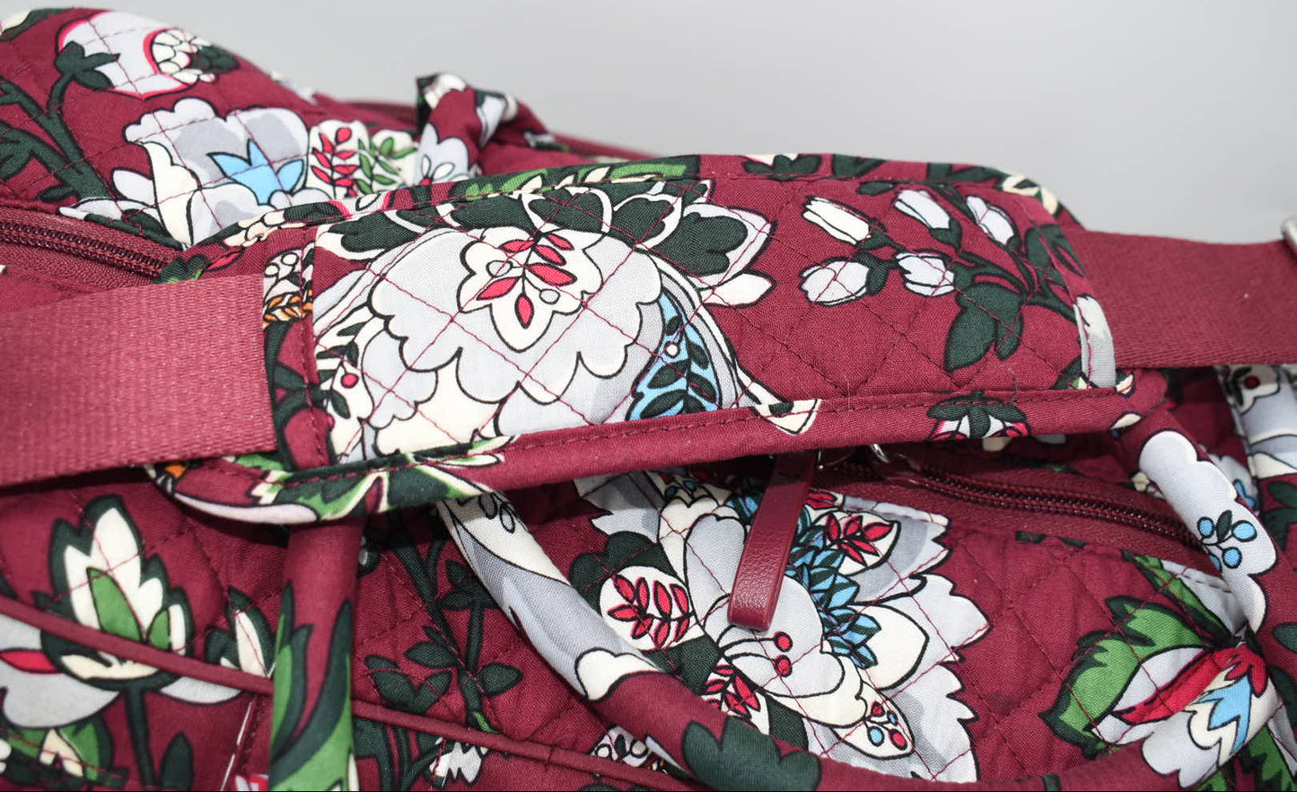 Vera Bradley Iconic Weekender Travel Bag in "Bordeaux Blooms" Pattern