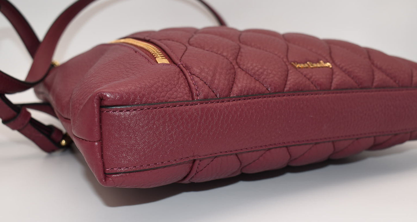 Vera Bradley Quilted Leather Molly Crossbody Bag in "Claret" Color