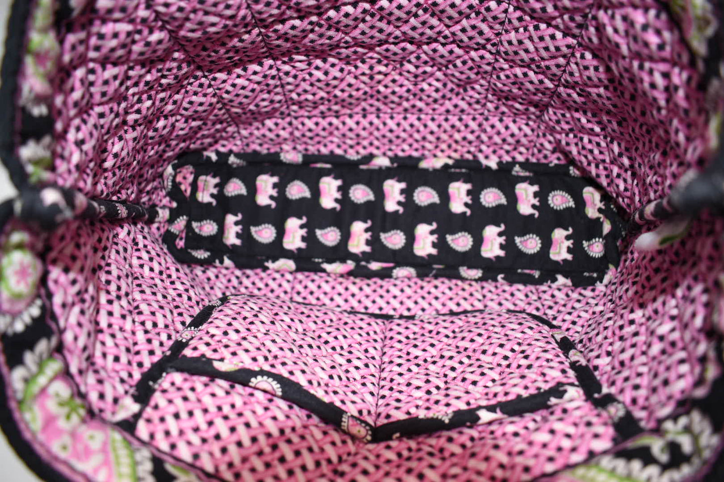 Vera Bradley Tic Tac Tote Bag in "Pink Elephant" Pattern