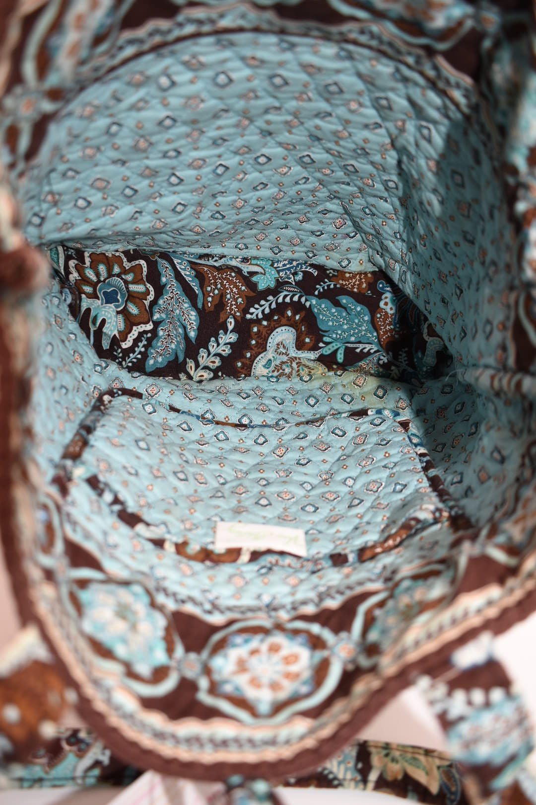 Vera Bradley Quilted Cotton Everyday Tote Bag in "Java Blue" Pattern