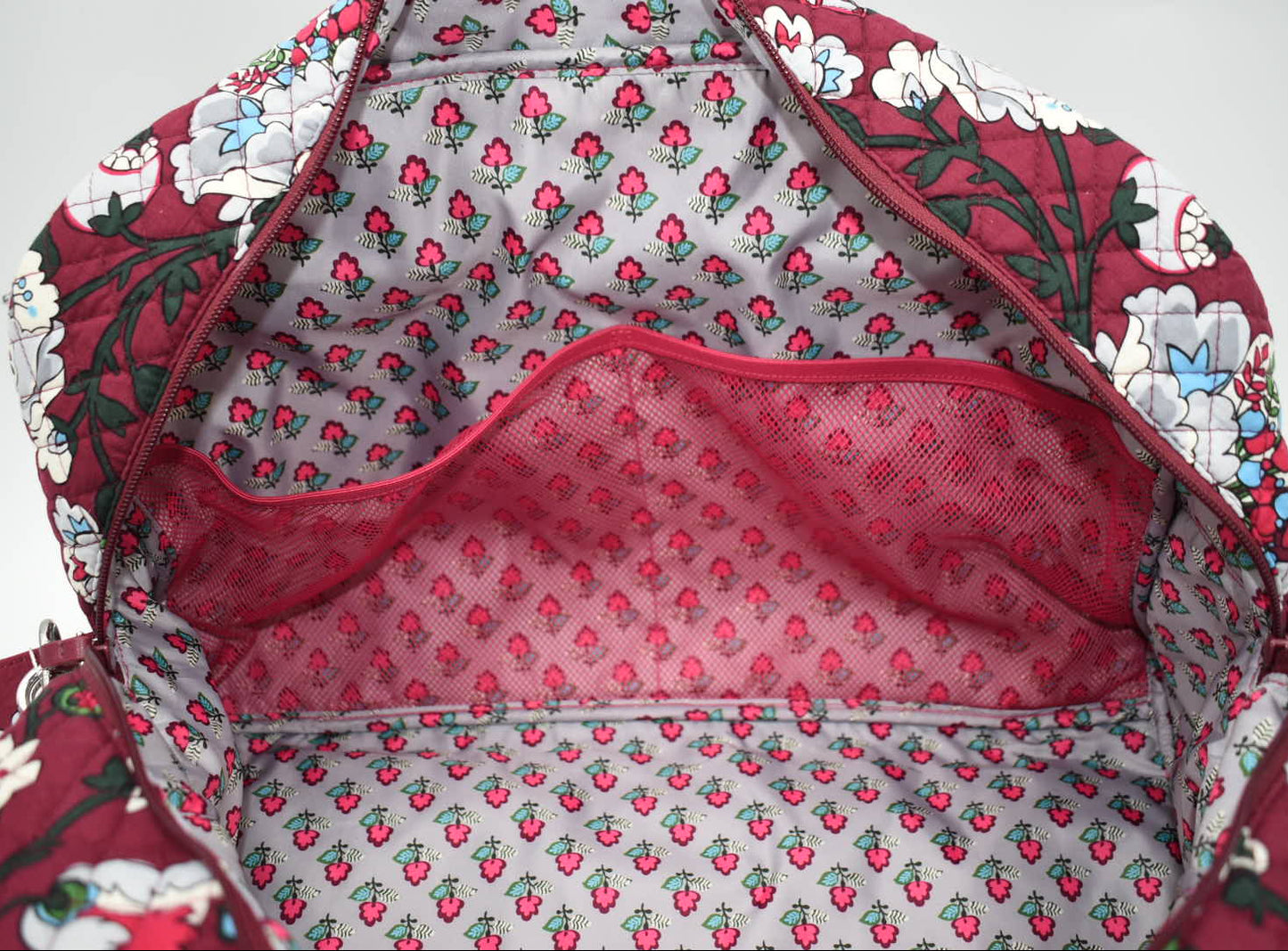 Vera Bradley Iconic Weekender Travel Bag in "Bordeaux Blooms" Pattern