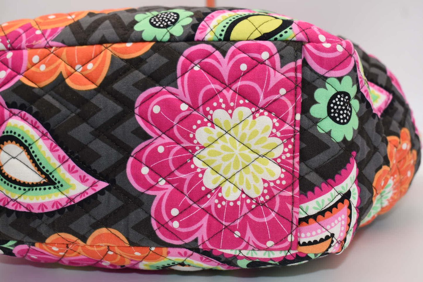 Vera Bradley Large Crescent Shoulder Handbag in "Ziggy Zinnia" Pattern