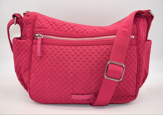 Vera Bradley Microfiber On The Go Convertible Shoulder Bag in Passion Pink