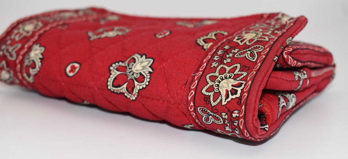 Vintage Vera Bradley Strap Crossbody Wallet in "Red Bandana" Pattern