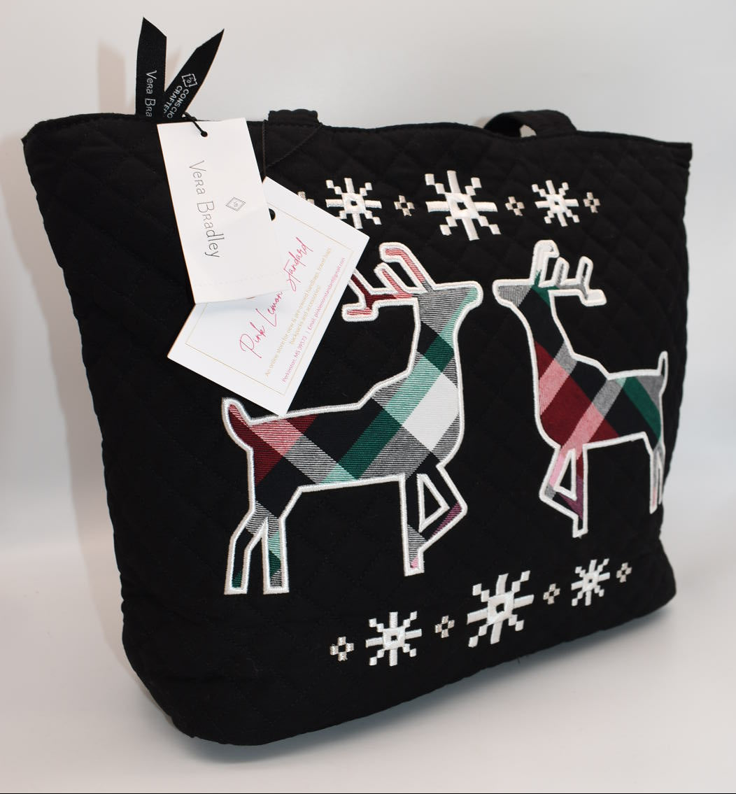 Vera Bradley Small Tote Bag in "Nordic Multi Plaid" Pattern