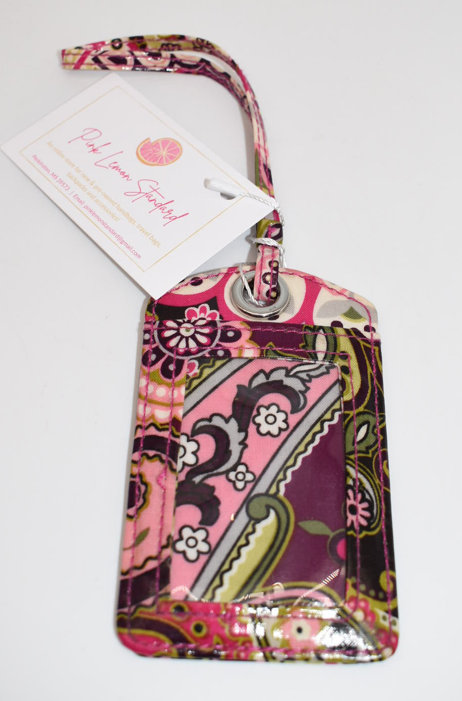 Vera Bradley ID Luggage Tag in "Very Berry Paisley" Pattern