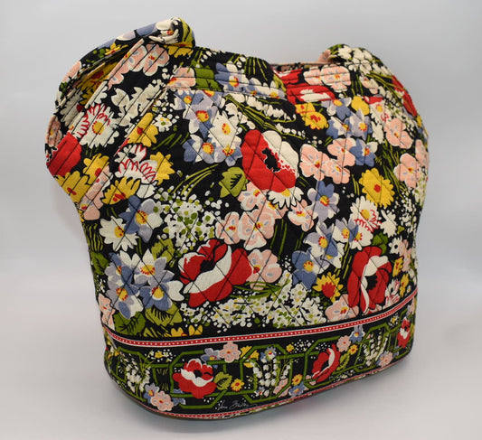 Vera Bradley Large Angled Tote Bag in "Poppy Fields" Pattern