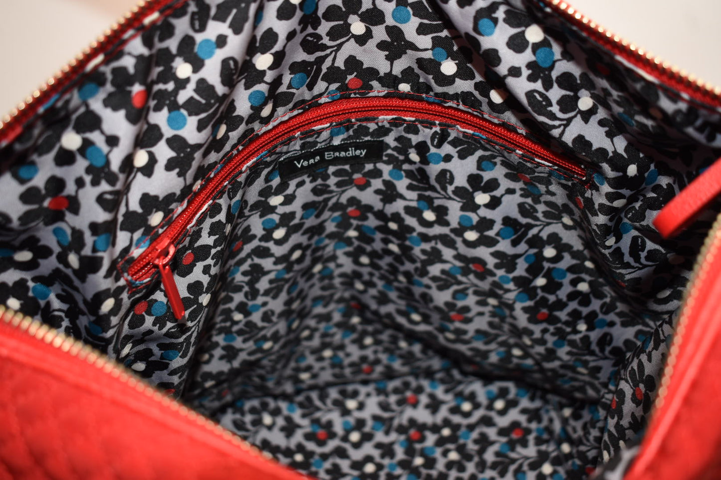 Vera Bradley Carson Microfiber Shoulder Hobo Bag in "Cardinal Red"