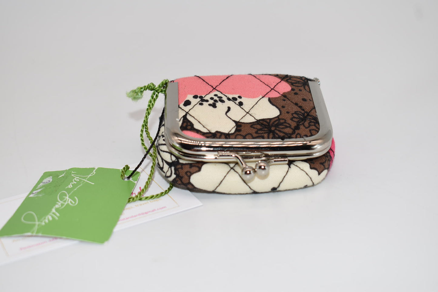 Vera Bradley Kisslock Contact Case Pouch in "Mocha Rouge" Pattern