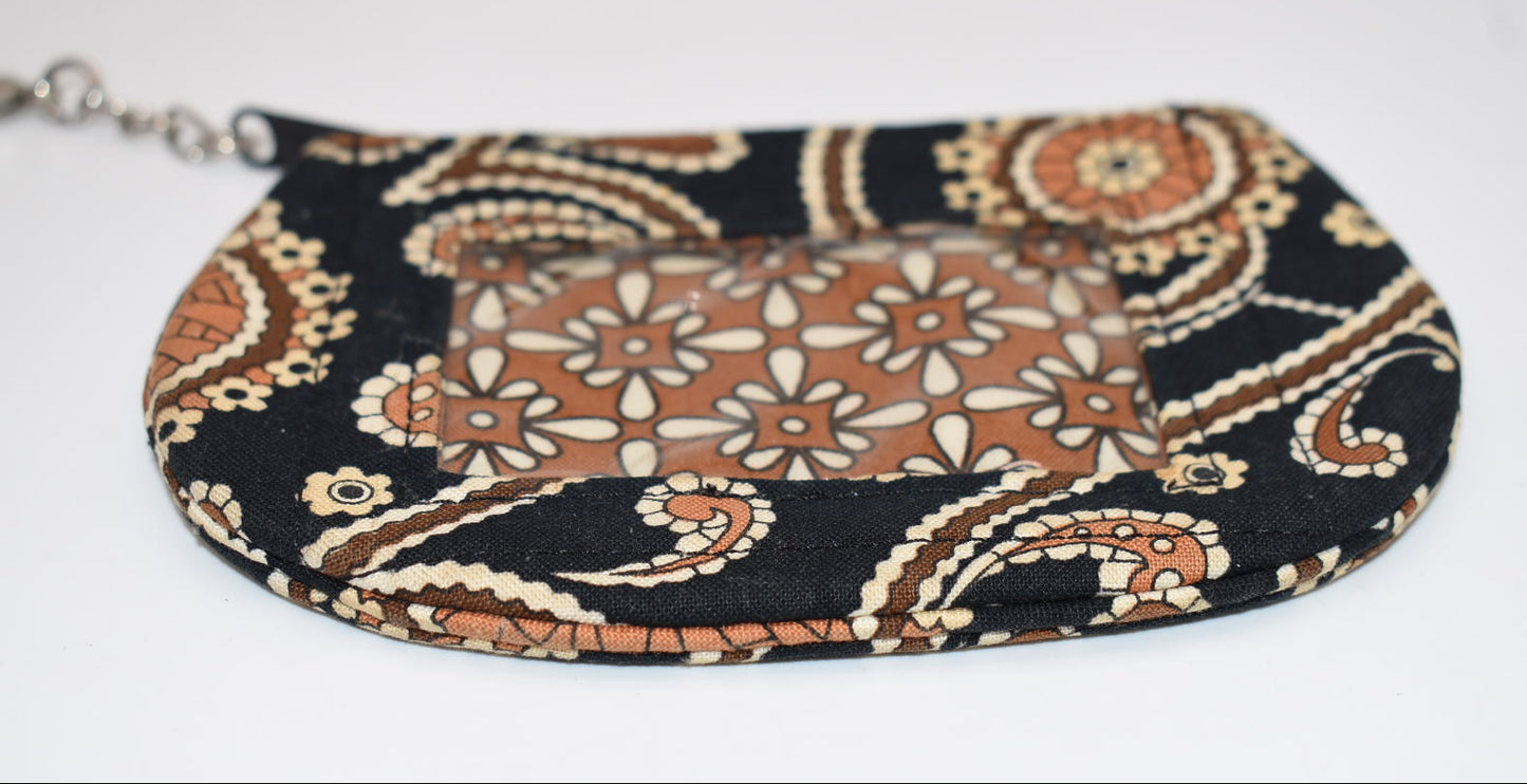 Vera Bradley Clip Zip ID Case in "Caffe' Latte" Pattern