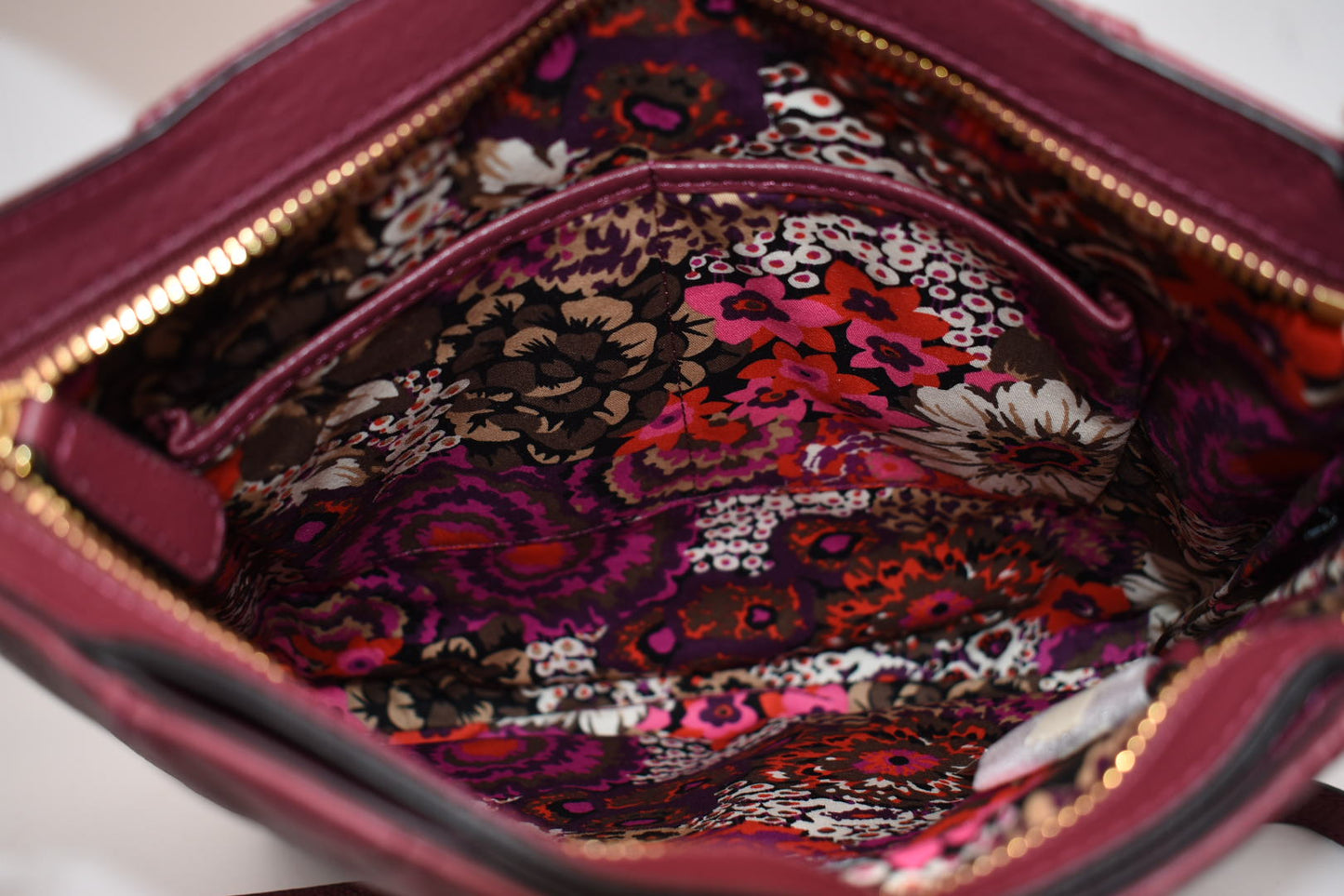 Vera Bradley Quilted Leather Molly Crossbody Bag in "Claret" Color