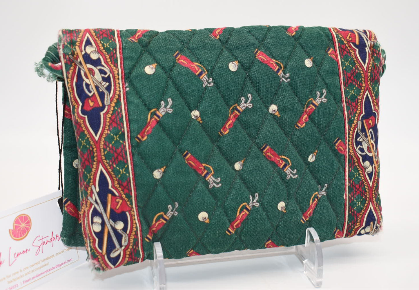 Vintage Vera Bradley Elite Crossbody Bag in "Golf Green -1995" Pattern