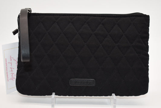 Vera Bradley Microfiber RFID All-Day Simple Wristlet in Black