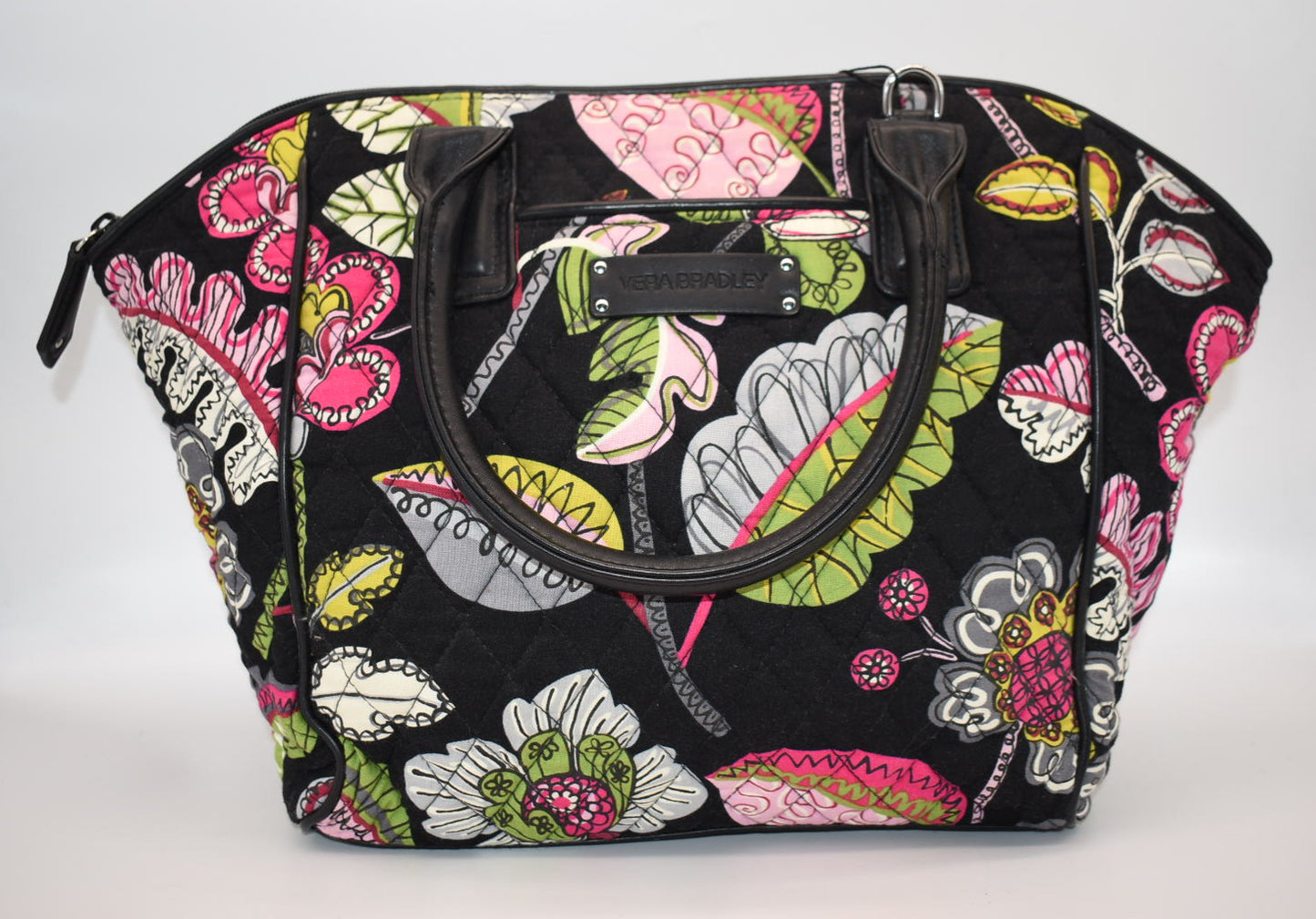 Vera Bradley Trimmed Satchel Bag in "Moon Blooms" Pattern