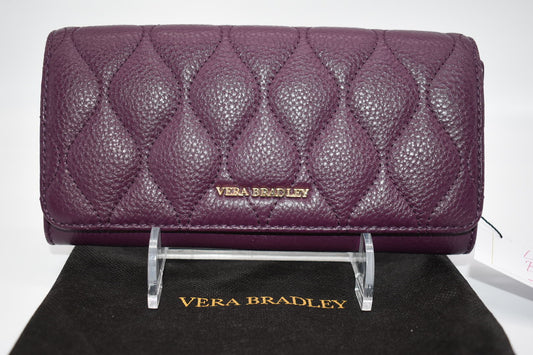 Vera Bradley Quilted Leather Georgia Wallet in "Aubergine"