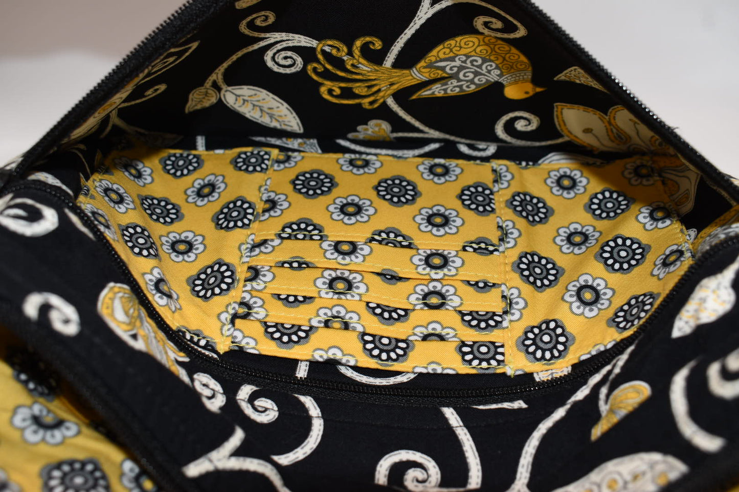 Vera Bradley Mailbag Crossbody Bag in "Yellow Bird" Pattern