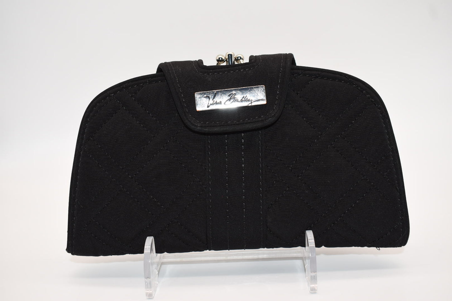 Vera Bradley Microfiber Kiss & Snap Clutch Wallet in Black