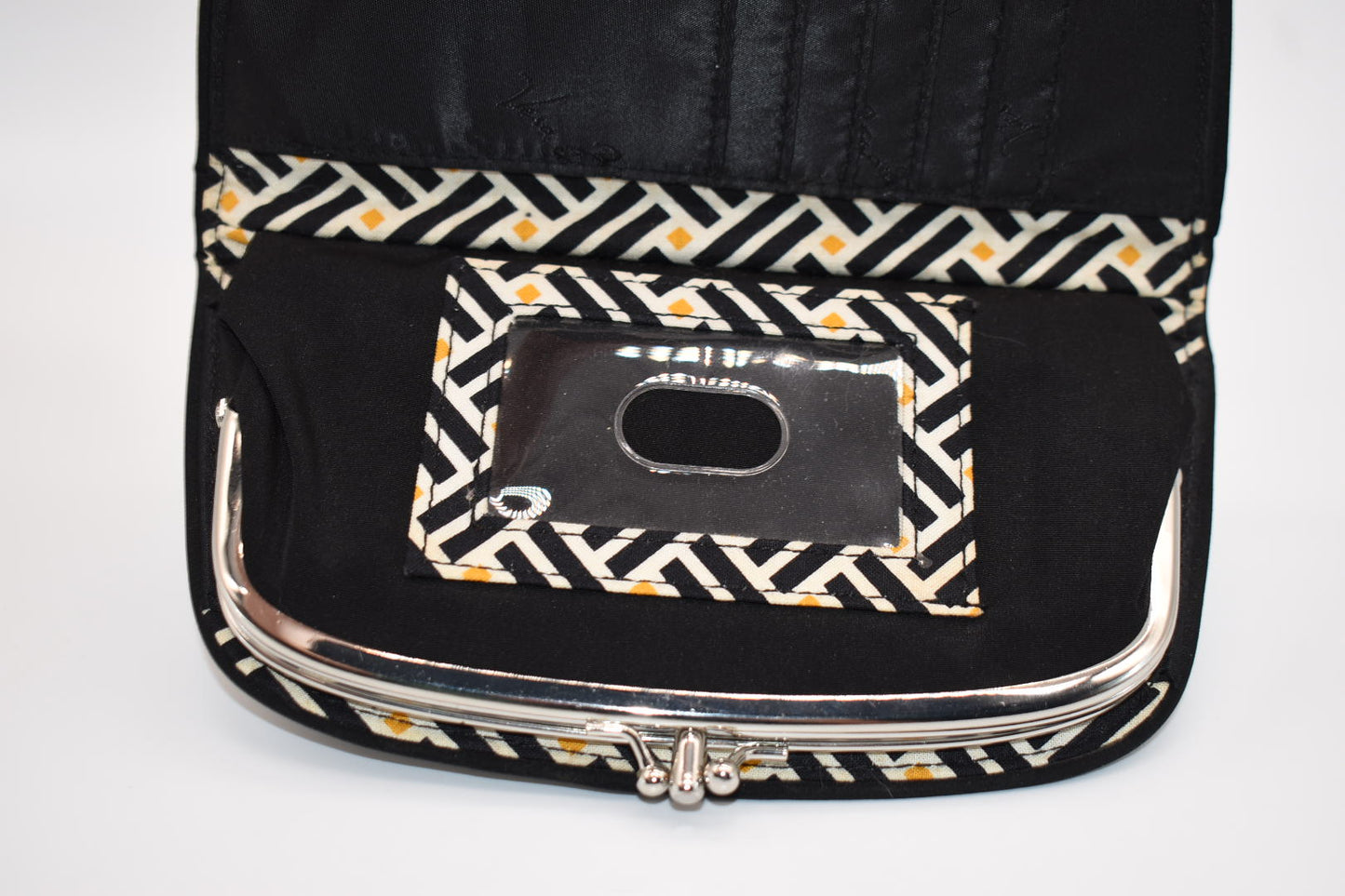 Vera Bradley Microfiber Kiss & Snap Clutch Wallet in Black