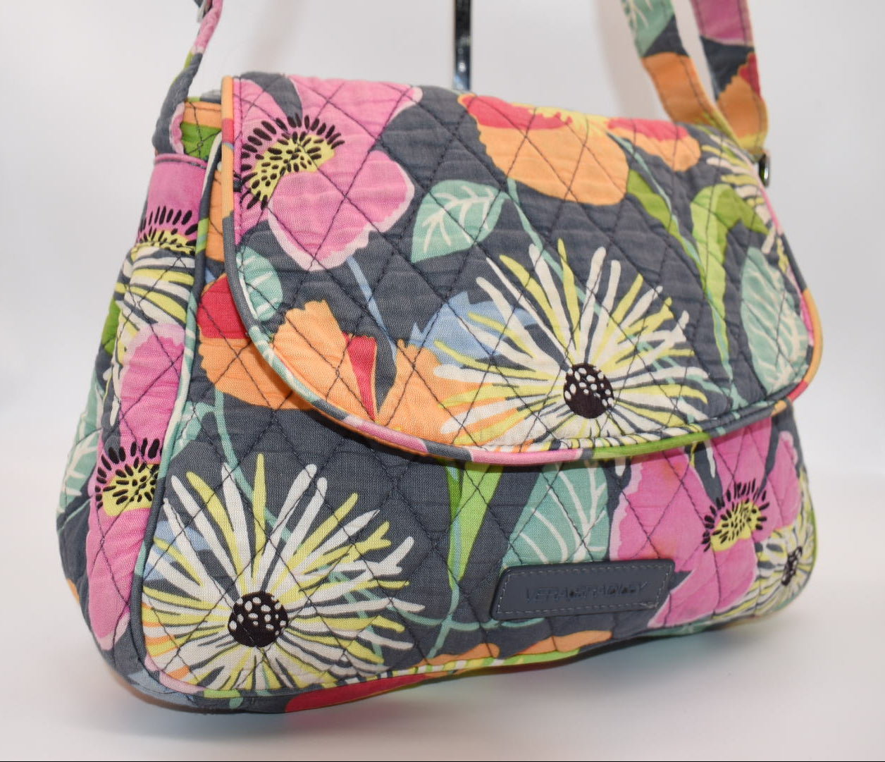 Vera Bradley Convertible Flap Shoulder Bag in "Jazzy Blooms" Pattern