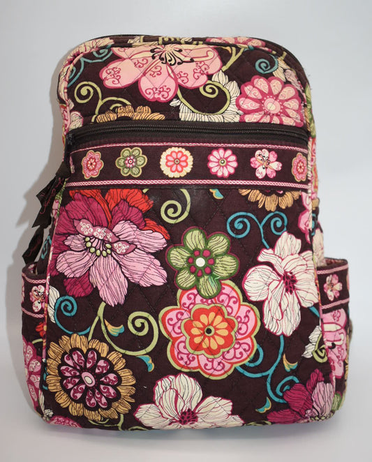 Vera Bradley Small Quilted Cotton Backpack in "Mod Floral- Pink" Pattern