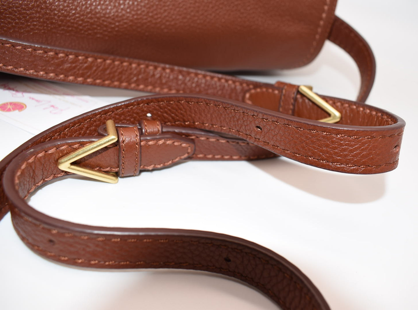 Vera Bradley Carson Leather Saddle Crossbody Bag in "Acorn"