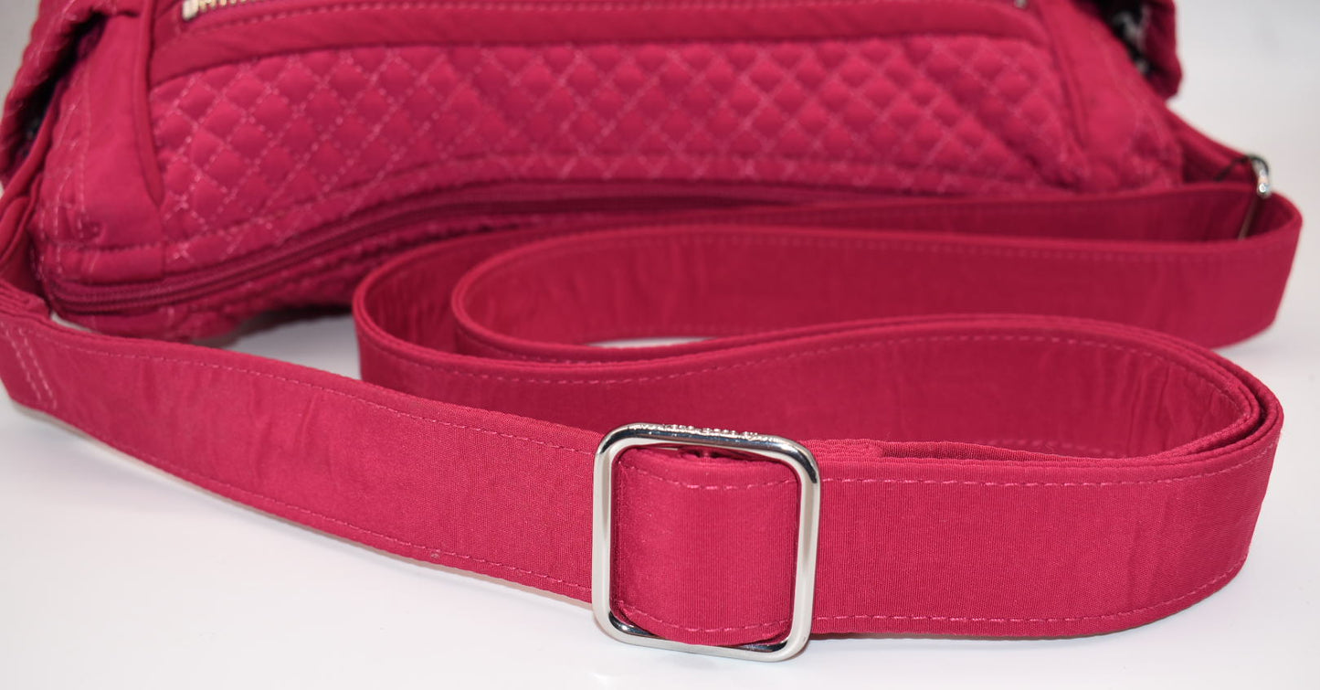 Vera Bradley Microfiber On The Go Convertible Shoulder Bag in Passion Pink